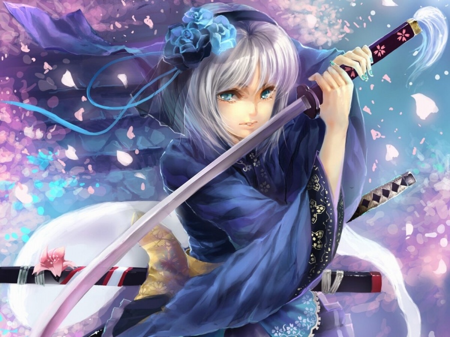 Anime girl with a katana